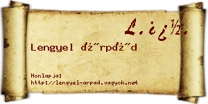 Lengyel Árpád névjegykártya